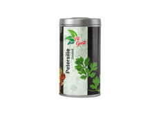 Load image into Gallery viewer, Petersilie ist eine vielseitig einsetzbare Gewürzpflanze. Mit den gefiederten Blättern lassen sich Salate, Soßen, Suppen und eingelegtes Gemüse würzen. Besonders gut passt Petersilie zu Fischgerichten und Fischsoßen sowie Gewürzgurken