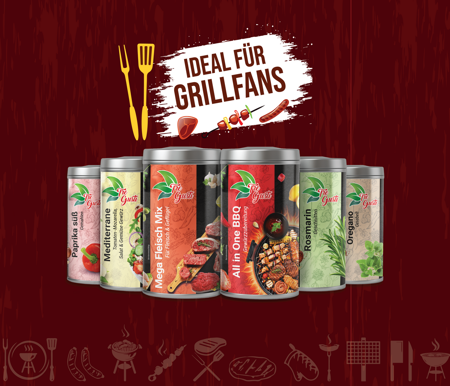 Gewürze Set 6er Pack Ideal für Grillfans
