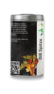 Dill ist eine vielseitig einsetzbare Gewürzpflanze. Mit den gefiederten Blättern lassen sich Salate, Soßen, Suppen und eingelegtes Gemüse würzen. Besonders gut passt Dill zu Fischgerichten und Fischsoßen sowie Gewürzgurken
